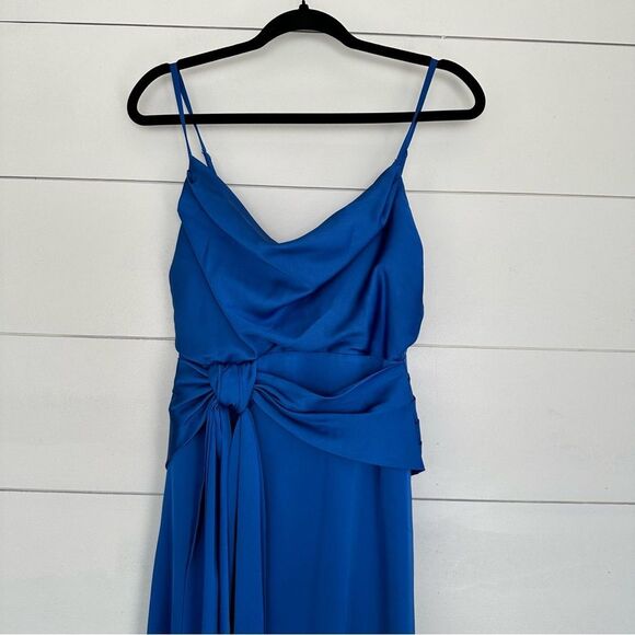Fame & Partners Anita Blue Maxi Gown Flawed Size 2 - Picture 1 of 10